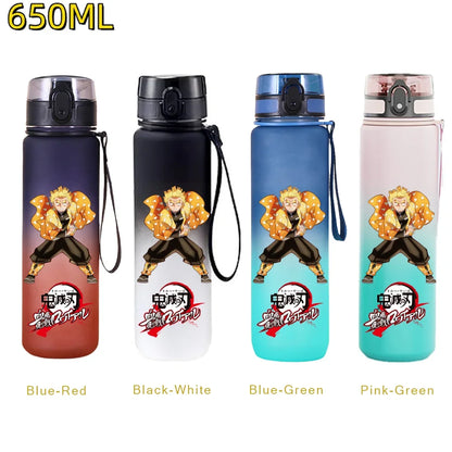 Demon Slayer: 650ML Kamado Tanjirou Water Bottle Kamado Nezuko Kochou Shinobu Fitness Drink Bottle Kettle Travel Office Jugs