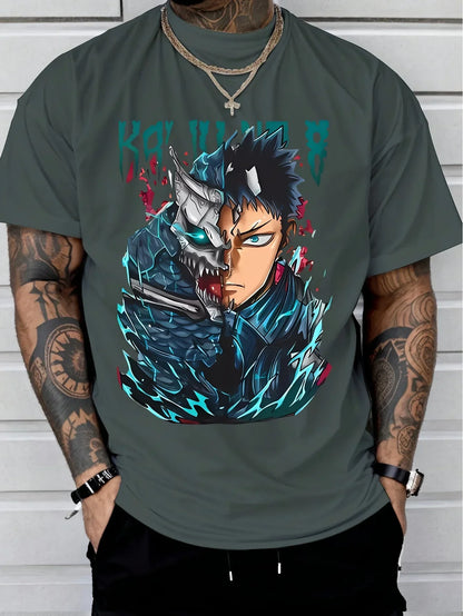 Kaiju No. 8: Animation Derivatives Pattern Printed Short Sleeve T-Shirt Men's and Women's 2025 Summer New Fashion Cotton Top