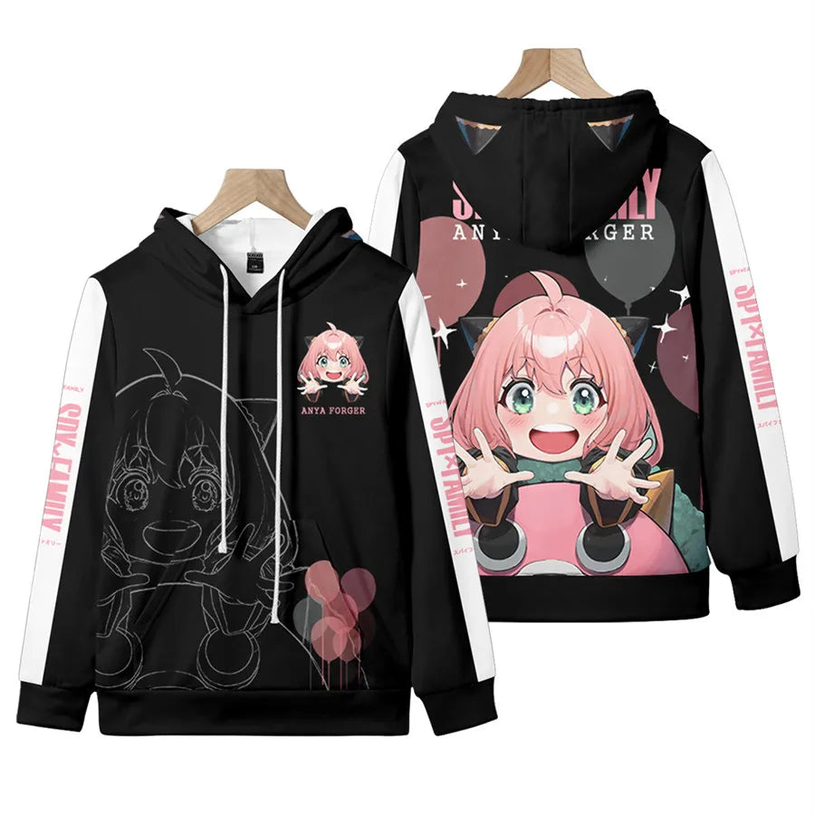 Spy X Family: D Teens Boys Tops Girls Cartoon Harajuku Hoodie Streetwear Japan Anime Spy X Family Anya Forger Cosplay Hoodies Sweatshirt