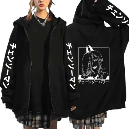 Chainsaw Man: Denji Demon Hoodie Men Anime Zip Up Hoodies Print Anime