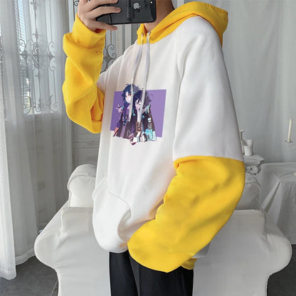 Genshin Impact: Harajuku Game Hoodies Men Xiao Mask Fangs Aesthetic Print Sweatshirt Long Winter Plus Size Streetwear Pullover