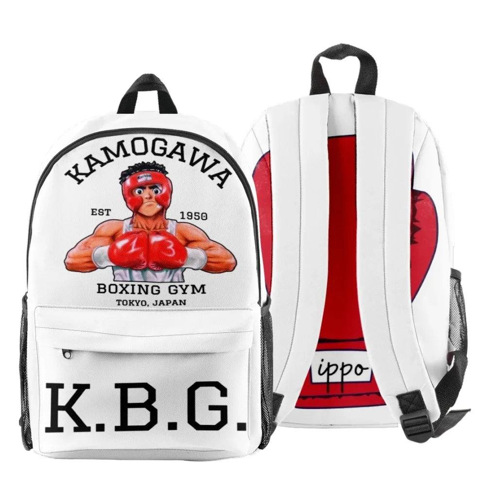 Hajime No Ippo: Kamogawa Boxing Gym KBG Backpack Logo Backpack Fashion Shopping Bag Vintage Bags Personalized School Backpack