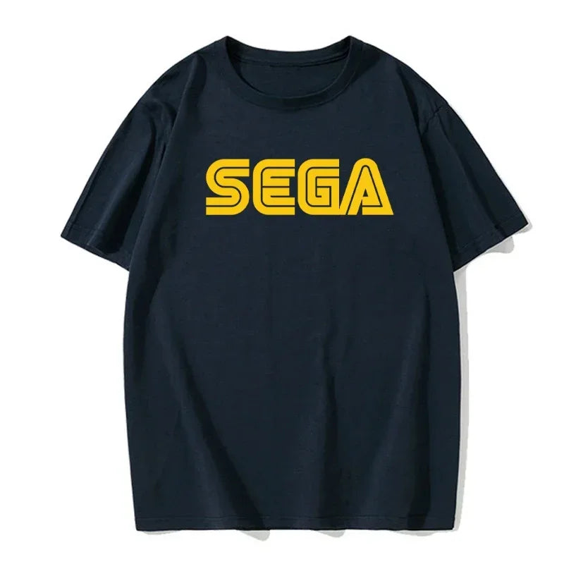 Sonic the Hedgehog: Sega Logo Men T Shirts Summer Casual Short Sleeve Fashion Streetwear Harajuku Tshirt Korea Style Game Fans Male Tees