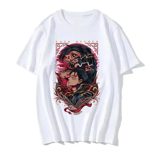 Attack on Titan T Shirt Kawaii Titans Attack Graphic Tees Demale Harajuku Summer Tops Japanese Anime