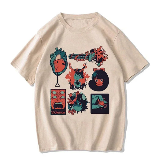 Chainsaw Man:  T Shirt Cartoon Pochita T-shirt Makima Harajuku Graphic Tees Clothing Tops Tshirt Manga