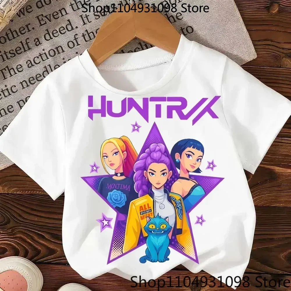 KPop Demon Hunters:Hasbro  Movie Series Summer Children's Cotton T-Shirt - Boys and Girls - Baby Soft and Cute Top