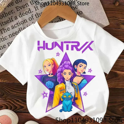 KPop Demon Hunters:Hasbro  Movie Series Summer Children's Cotton T-Shirt - Boys and Girls - Baby Soft and Cute Top