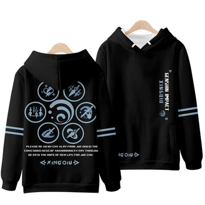 Genshin Impact: XingQiu Cute 3d Hoodies Sweatshirts Tops Long Sleeve Hoody Pullover Plus Size