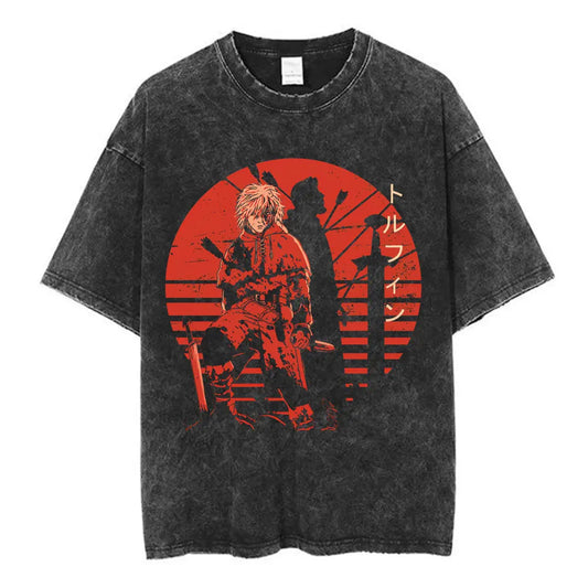 Vinland Saga: T-shirt Manga Thorfinn Karlsefni Graphic Vintage Washed T Shirt Men's Women Casual Cotton Oversized T-shirts