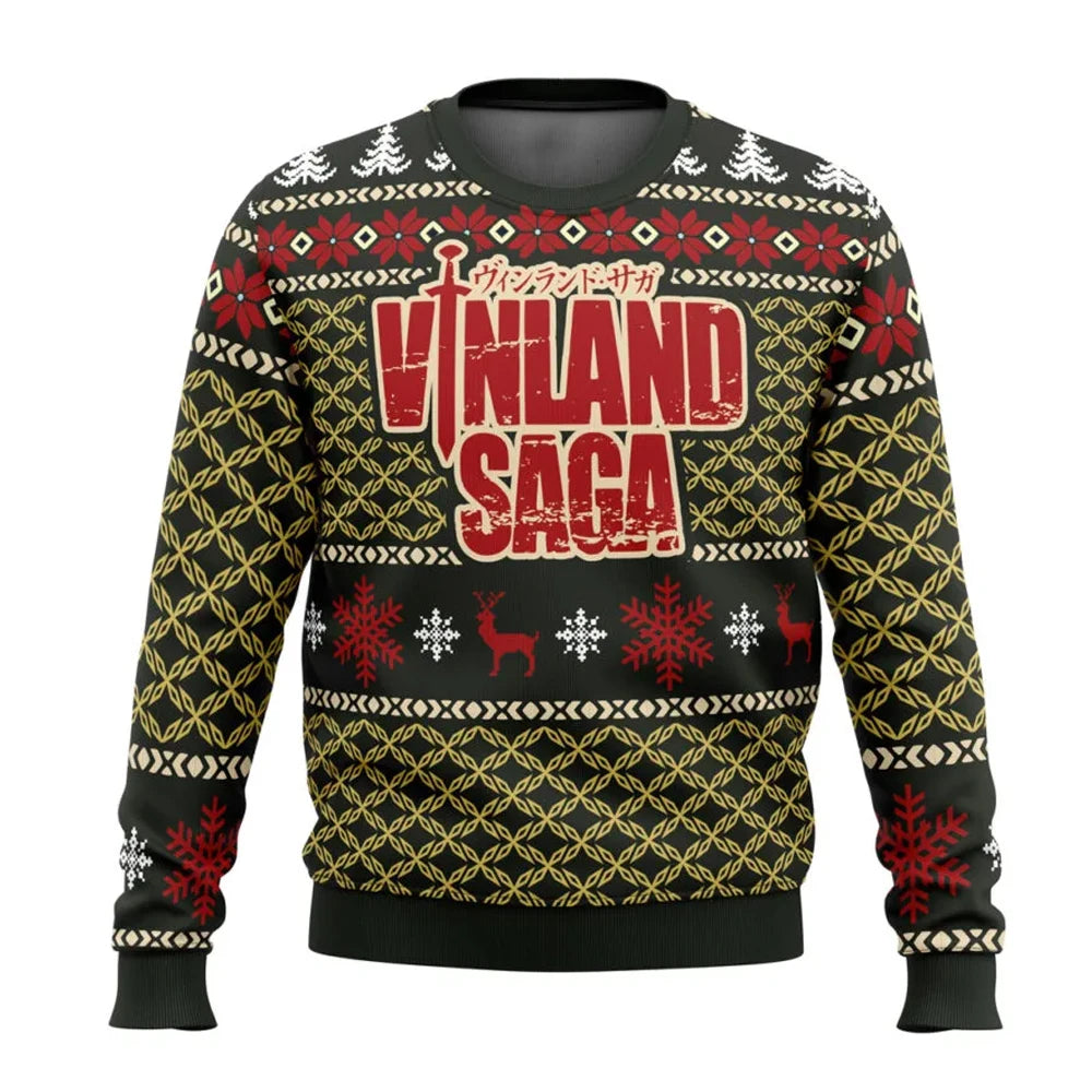 Vinland Saga: Pull de Noël unisexe See You In Valhalla , Sweat à capuche Anime, Sweat-shirt pour couple, Y-Cartoon, Mode masculine