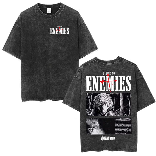 Vinland Saga: T-shirt Manga Thorfinn Karlsefni Graphic Vintage Washed T Shirt Men's Women Casual Cotton Oversized T-shirts