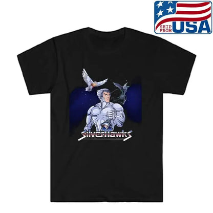 Silverhawks :TV Series Men's Black T shirt Size S 5XL