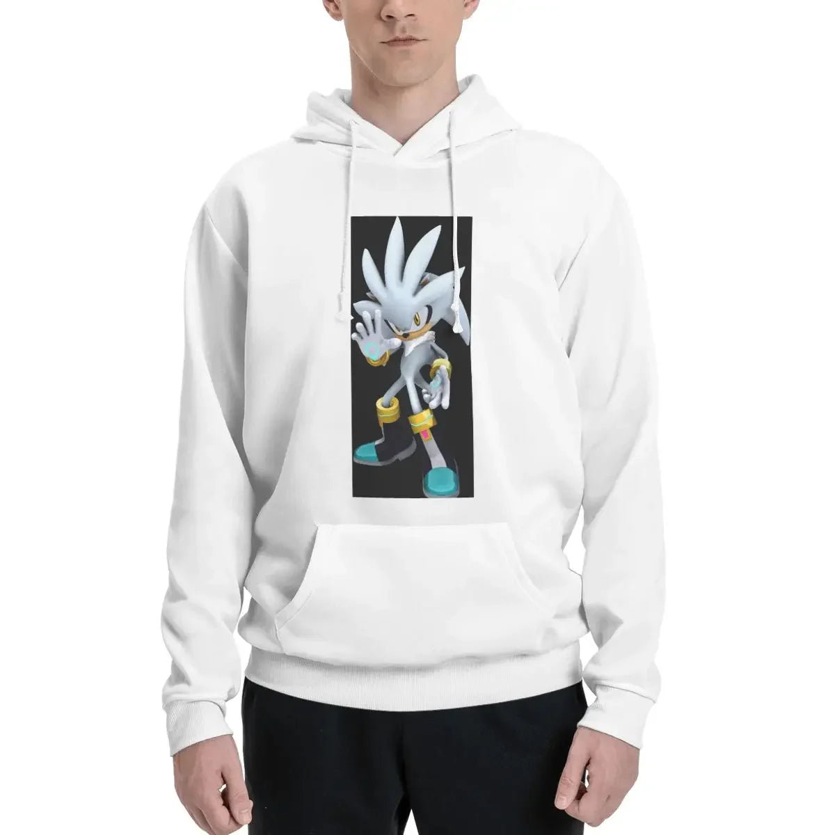 Sonic the Hedgehog: Silver The Hedgehog Sonic The Hedgehog  Hoodies Men's Women Pullover Sweatshirt Harajuku Long Sleeve Streetwear Autumn Winter