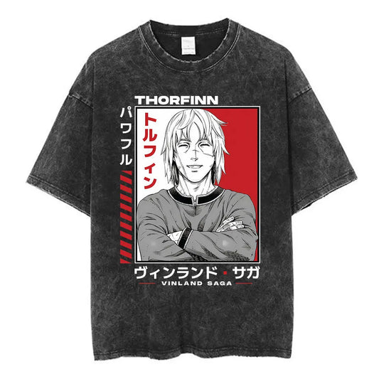 Vinland Saga: T-shirt Manga Thorfinn Karlsefni Graphic Vintage Washed T Shirt Men's Women Casual Cotton Oversized T-shirts