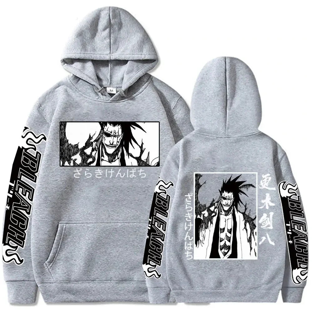 Bleach: 2K Men's Zaraki Kenpachi Hoodie Graphic Plus Size Harajuku Pullover  Sweatshirt