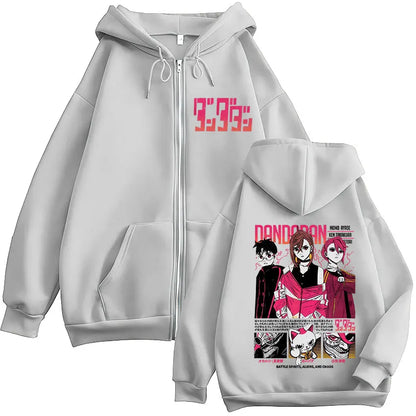 Dandadan: Turbo Granny Print Zipper Hoody Men Women Vintage Long Sleeve Fashion Zip Up Sweatshirt Coats Streetwear