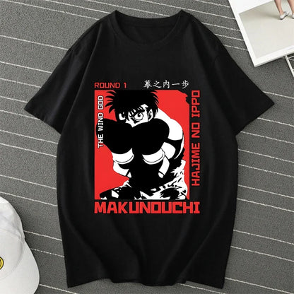 Hajime No Ippo: Kamogawa Boxing Gym T Shirt Men Women Crew Neck Casual Tops Tees Makunouchi Takamura KGB Graphic T-Shirts