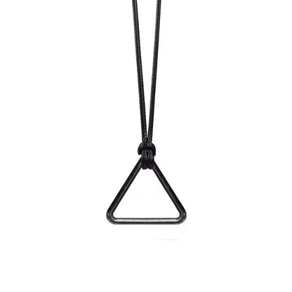 Chainsaw Man: Necklace Cosplay Denji Pochita Pendant Jewelry Triangular Pull Ring Prop Choker Leather Chain Accessories