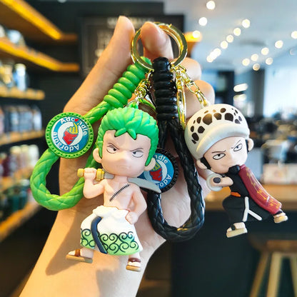 One Piece:MINISO  keychain pendant cartoon Luffy Dragon anime doll creative car keychain bag pendant accessories children's gift