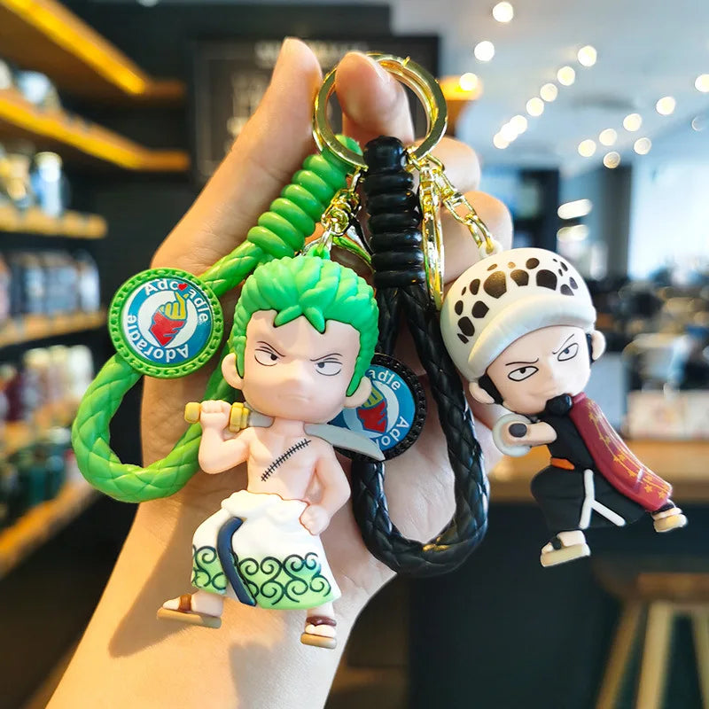 One Piece:MINISO  keychain pendant cartoon Luffy Dragon anime doll creative car keychain bag pendant accessories children's gift