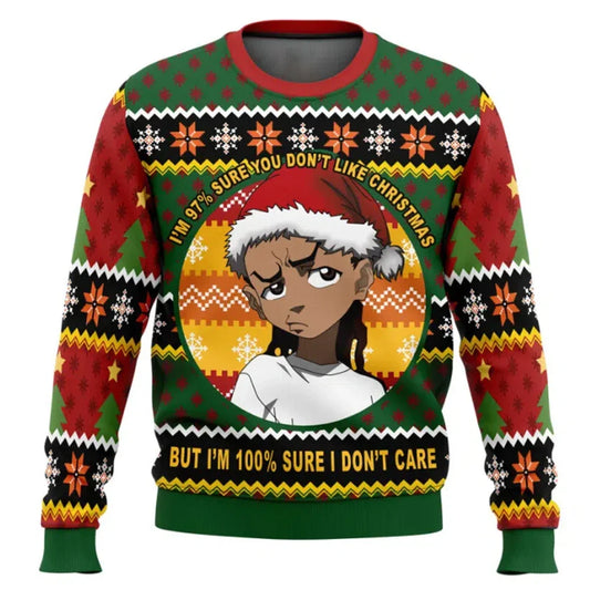 The Boondocks: Huey Freeman Ugly Christmas Sweater Cartoon Anime Women Men Pullover Top 2025 New Fashion Couple Hoodie Sweatshirt