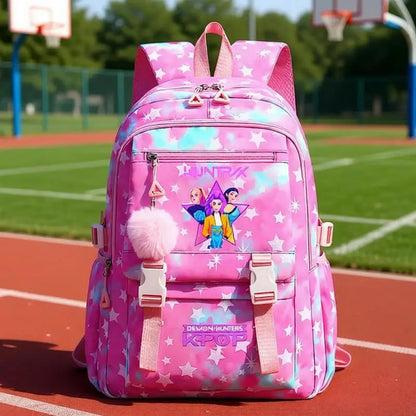 KPop Demon Hunters: Student Backpack Large Capacity Schoolbag Teenagers Student Backpack Women's Travel Laptop Bagpack