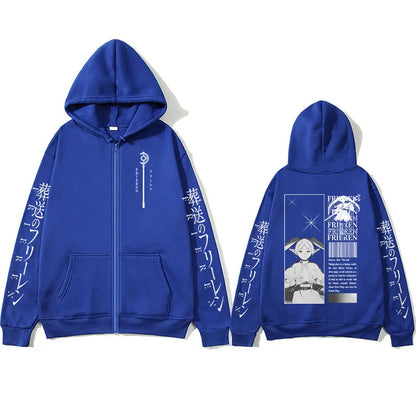 Frieren: Beyond Journey's End -- Zipper Hoodies Frieren Manga Pullover Men's Women Clothing Fashion Zip Up Hooded Sweatshirts