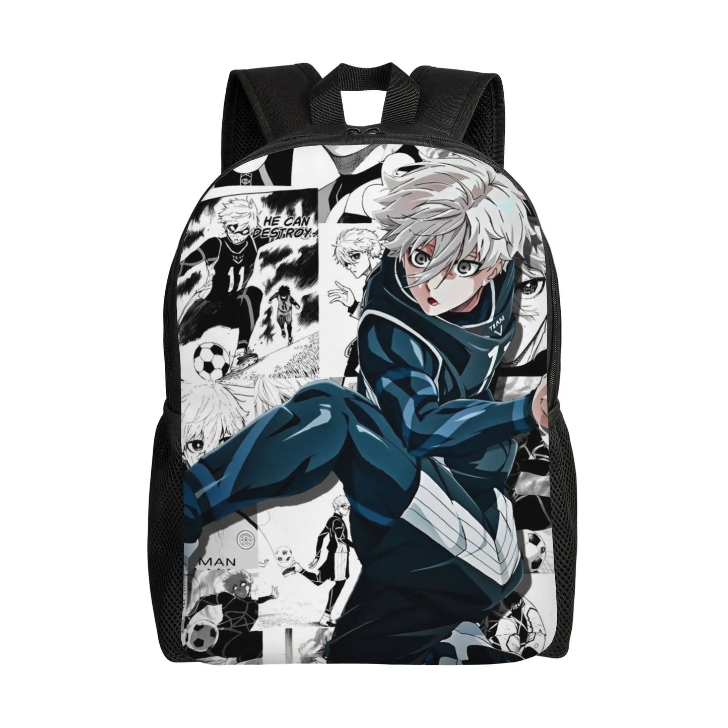 Blue Lock: Backpack for Men Women Teenage High School Hiking Travel Daypack Soccer Anime Laptop Computer Canvas Bags Durable