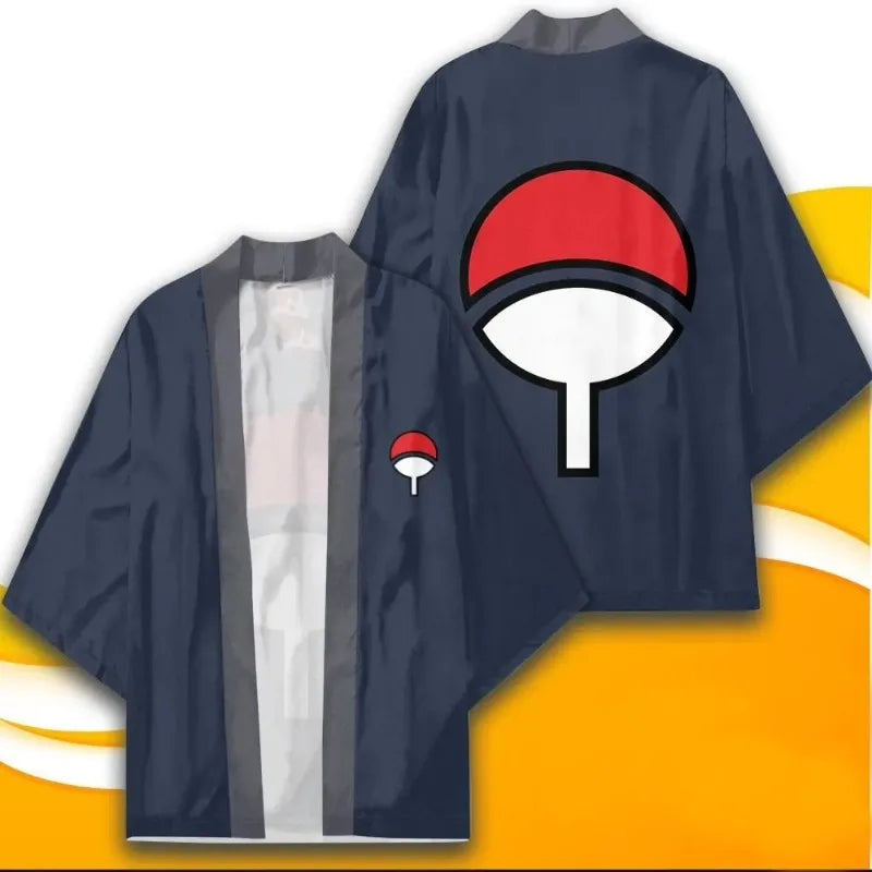 Naruto: Akatsuki Uzumaki Itachi Red Cloud Kimono Shirt Haori Yukata Printing Cosplay Robe Costume Christmas Festival Gifts