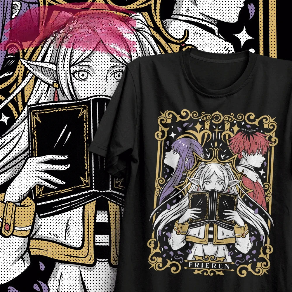 Frieren:  T Shirt Manga Gift for Anime Lover All Size  Graphic T Shirts  Y2k Top  Women Clothing  Oversized T Shirt