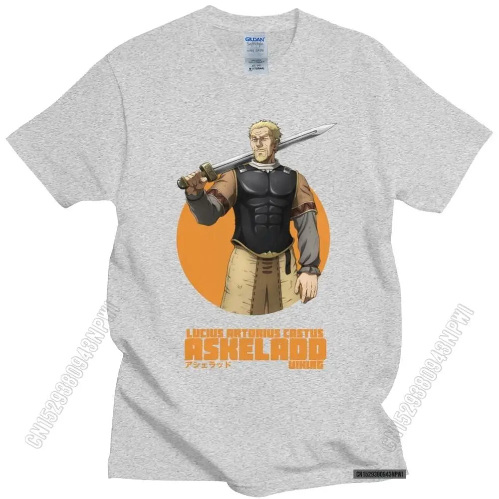 Vinland Saga: Askeladd O-Neck Cotton T-Shirt Japan Adventure Fiction Anime Manga Tee Fan Streetwear
