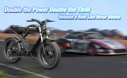 Yowamushi Pedal: Electric Bike for Adults 3000W 1500W 32MPH 48V 23AH Max 75Miles Electric Motorcycle 20" Fat Tire Dirt Bike Shamano 7-Speed EBike