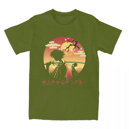 Samurai Champloo: Mugen And Jin T Shirts 100% Cotton Clothing Novelty Short Sleeve Round Neck Tees Plus Size T-Shirt