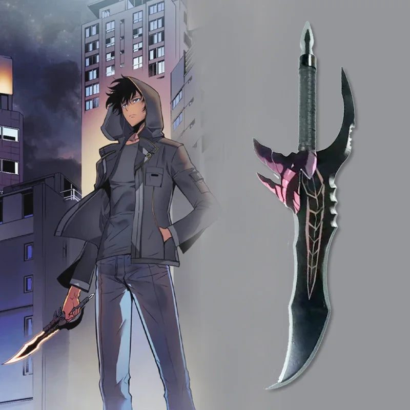 Solo Leveling: Cospaly Prop Cheng Xiaoyu Sword Knight Killer Katanan Fangs Samurai PU/ Wooden Weapon Cospaly Toy Boys