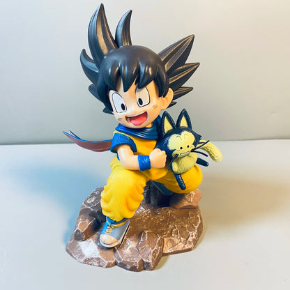 Dragon Ball: Childhood Little Goku Hugs Puer Ya Mu Tea Little Follower Figures Doll Pvc Model Statue Collection Toys Ornamen Gift