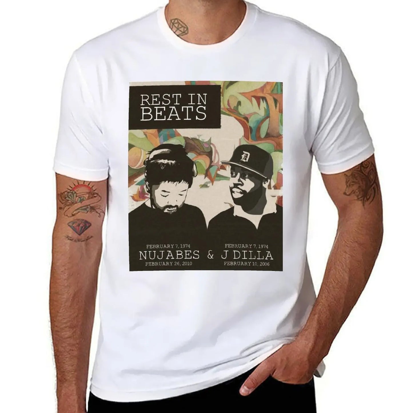 Nujabes and J Dilla: T-Shirt Basic Crew Neck Short Sleeve Top