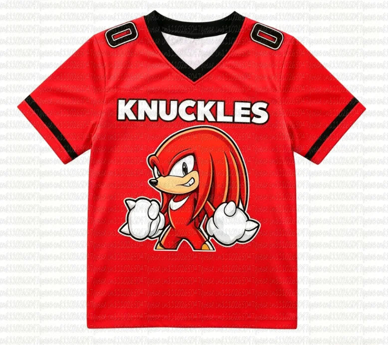 Sonic The Hedgehog: Summer Boy's Girls Casual Sports Style Sonic Print Short Sleeve V-Neck Men's Women's Casual T-shirt Tops