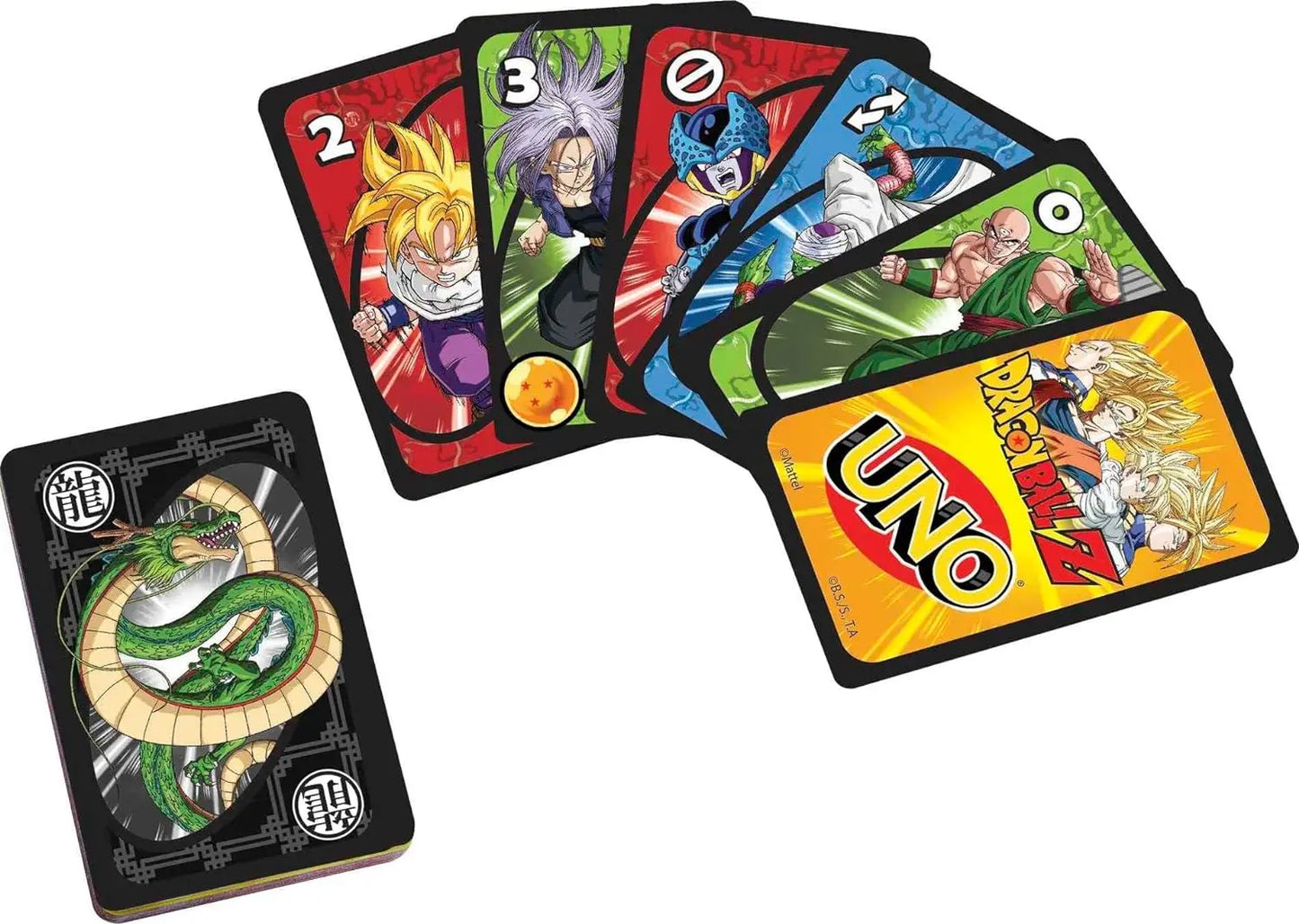 Dragon Ball Z Mattel Games UNO Card Game for Family Night Featuring Tv Show Themed Graphics and a Special Rule for 2-10 Players