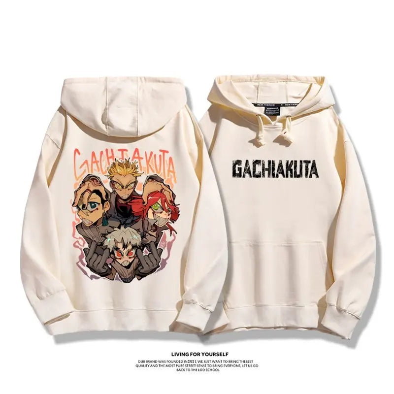 Gachiakuta:  Rudo Enjin Hoodies Men Women Fleece Warm Oversized Hooded Sweatshirt Pullover Casual Loose Street Female Male Clothes