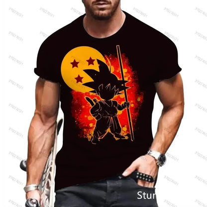 Dragon Ball: Men's 3D Printed Cartoon Tshirt Anime Z Tshirt Summer Harajuku Men Goku Clothes Super Saiya Short Sleeve T-shirt