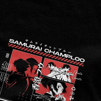 Samurai Champloo:  Mugen Jin T Shirt 100% Cotton Funny T-Shirts Crew Neck Tees Short Sleeve Clothes Plus Size