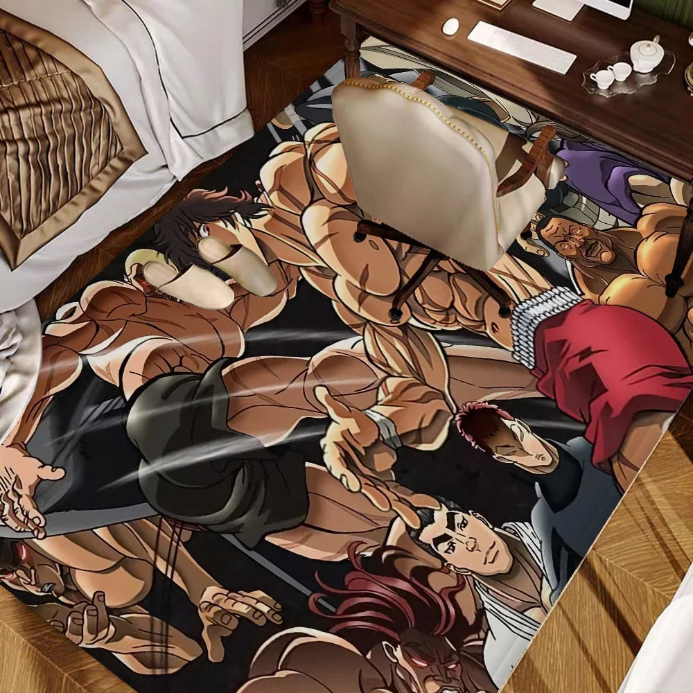 Baki Hanma: Yujiro Manga Hallway Carpet INS Style Soft Bedroom Floor House Laundry Room Mat Anti-skid Bedside Area Rugs