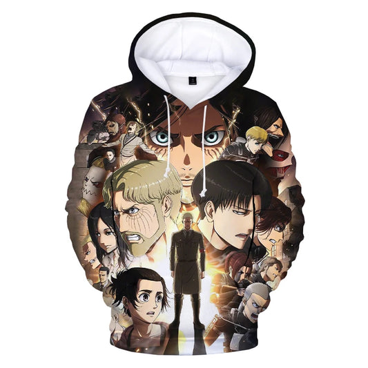 Attack on Titan: 3D Print Hoodie Sweatshirts Casual Long Sleeve Pullover Harajuku Streetwear Anime Hoodies