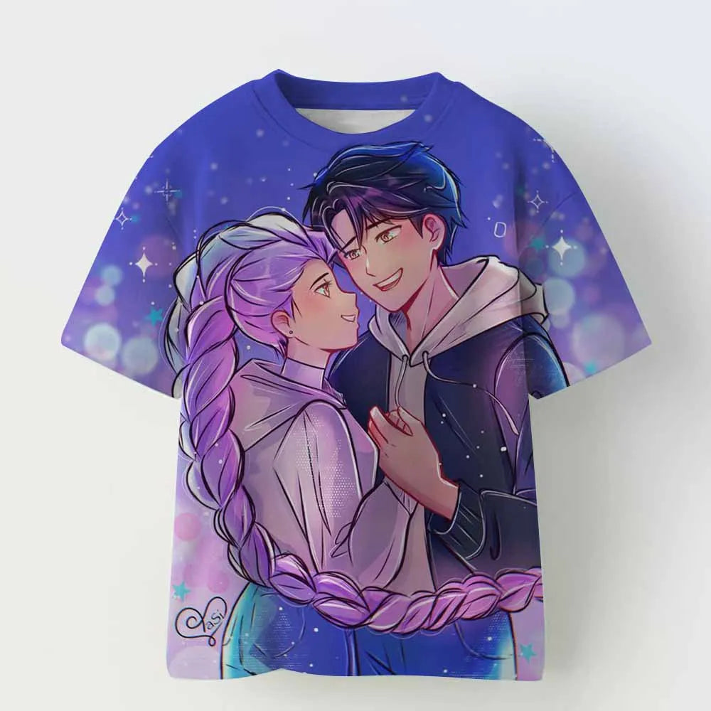 K Pop Demon Hunters: Children's T-shirts, fashionable T-shirts with movie themes, Short-Sleeved Fun T-shirt as a Gift"