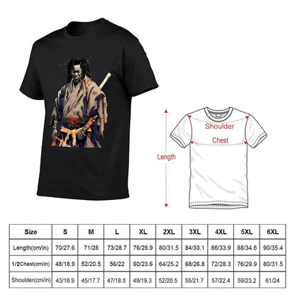 Afro Samurai: New Yasuke Black Samurai in 1579 Feudal Japan No. 4 on a Dark Background T-Shirt t-shirts man vintage t shirt mens t shirts pack