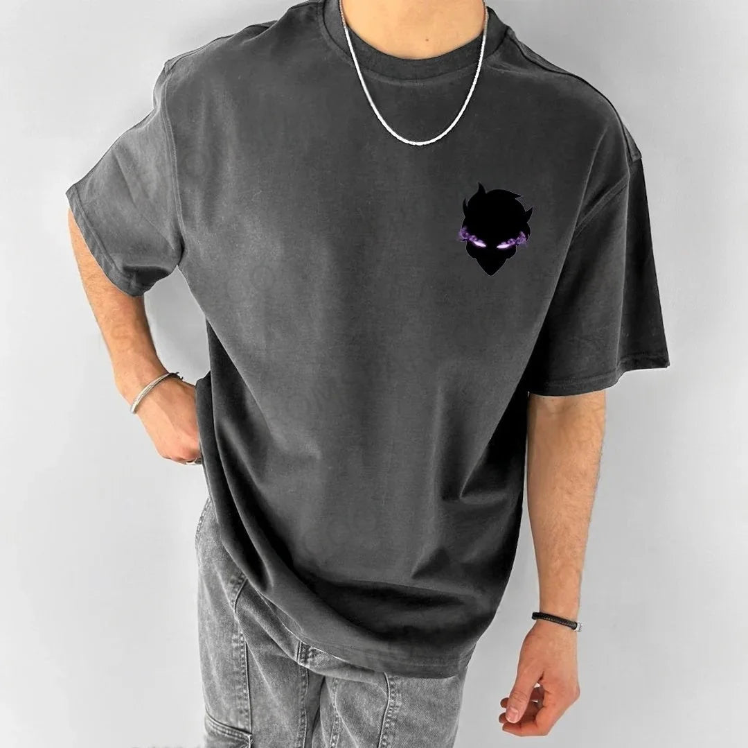 Solo Leveling: Official Anime T-Shirt - Licensed Cotton Oversized Y2K Streetwear for Otaku, Casual Wear & Comic Conventions