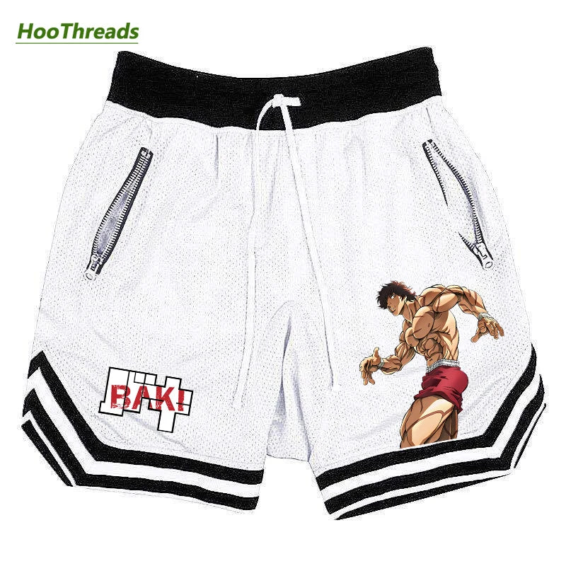 Baki Hanma: Active Athletic Shorts for  Print Breathable Quick Dry Basketball Shorts with Zippered Pockets Gym Fitness