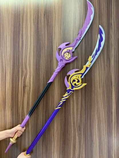 Genshin Impact: Engulfing Lightnin Sword and Spears - Raiden Shogun Weapon Cosplay Props Safety PU Model Gift Oversized 180cm