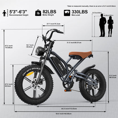 Yowamushi Pedal: Jansno x50 Adult Electric Bike 750W Motor EBicycle 48V 14AH 20 Inch Tire E-Bike Electric Mountain Bike Off-Road Motorcycle