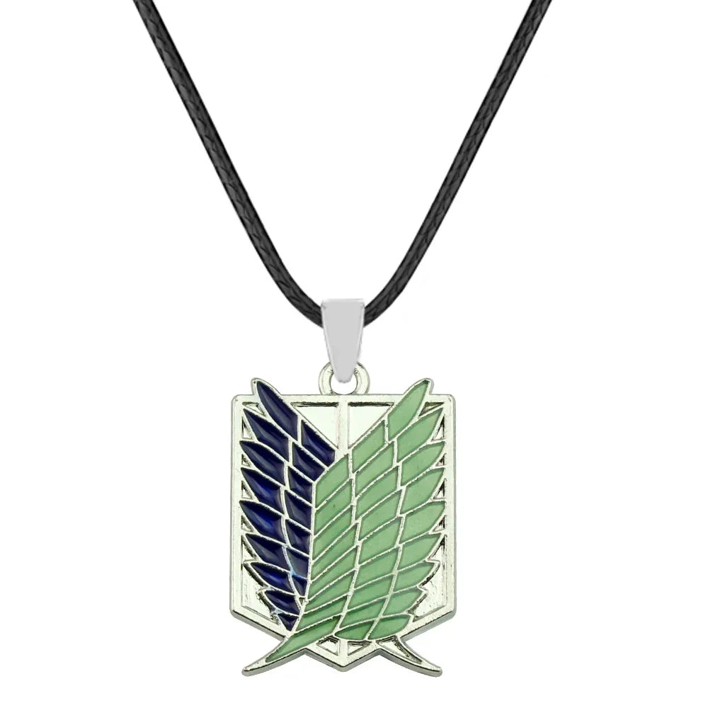 Attack On Titan: Necklace Wings Of Liberty Freedom Scoring Legion Logo Alloy Fluorescent Necklace Fan Gift